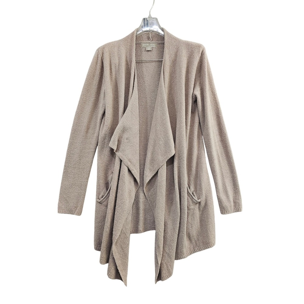 Barefoot Dreams CozyChic Lite Island Wrap Cardigan Wmns S/M Tan Solid Draped 903